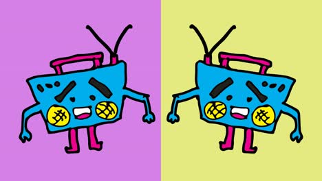 kids drawing pop art seamless background with theme of radio