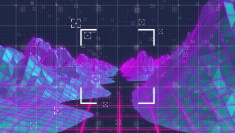 animation of scope scanning over digital mountains