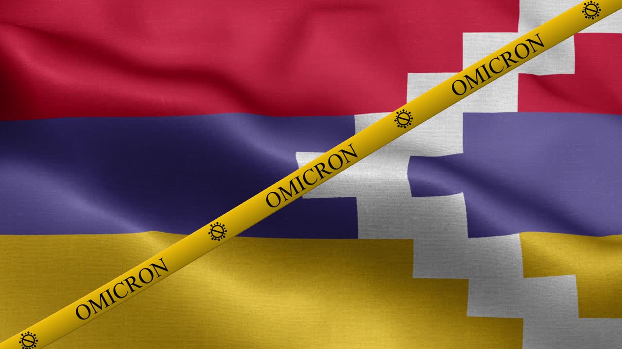 오미크론 변종과 아르츠하크 공화국의 발에 대한 금지 줄무 - 아르츠아크 공화국의 국기