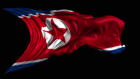 north korean flag - waving flag