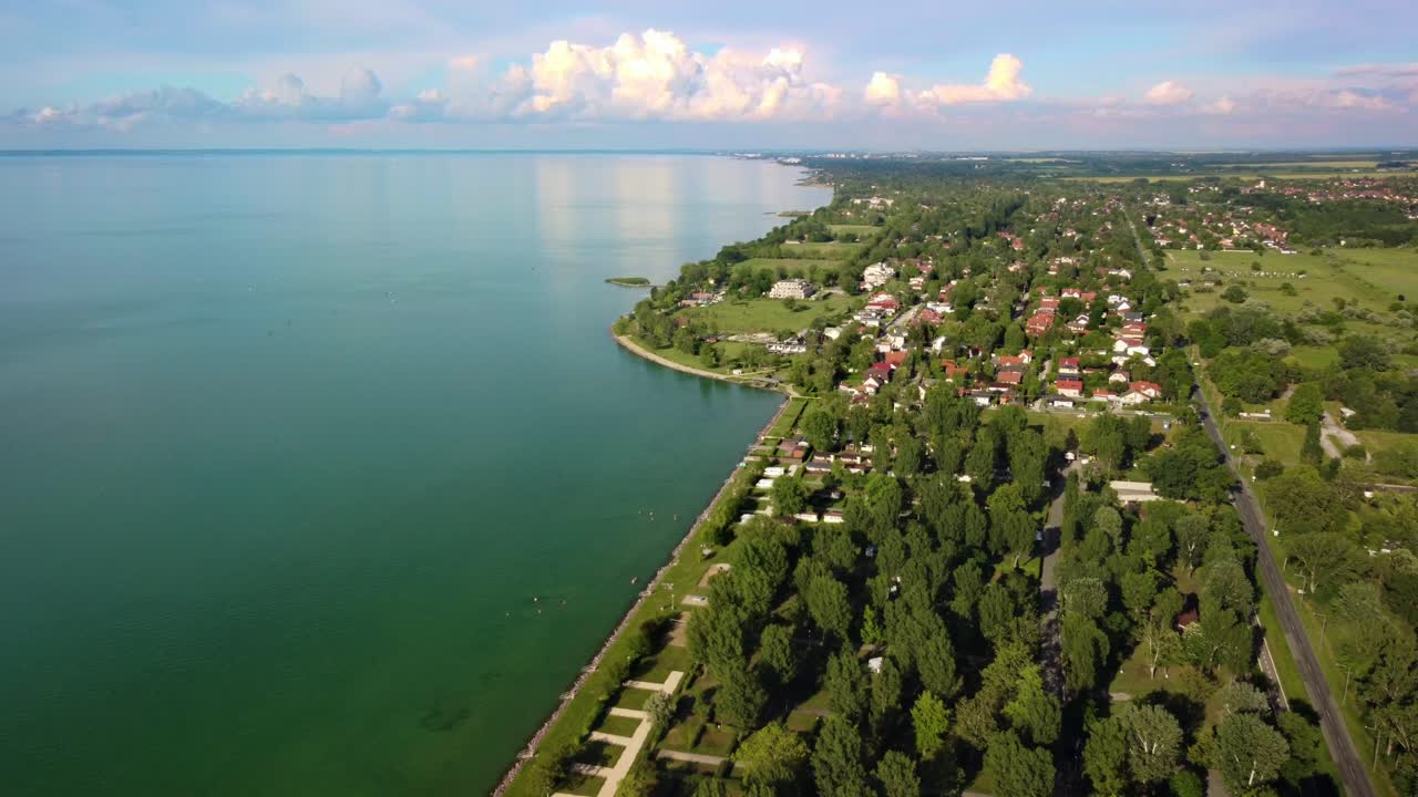 Lake Balaton in Hungary with in summer- Zam&aacute;rdi