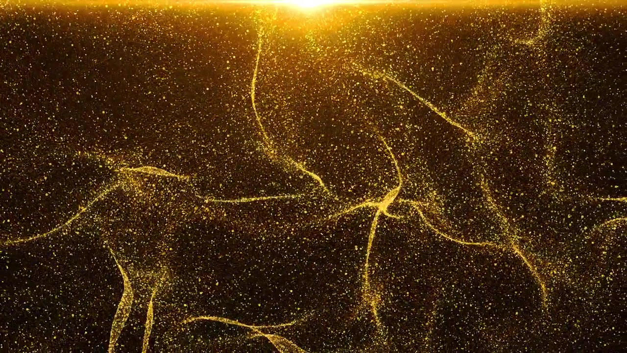 4k 3d abstract star rain golden dust sparkling luxury raising new motion background shining