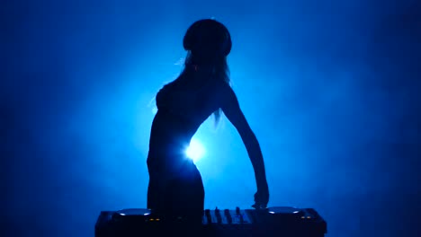 dj woman performance silhouette