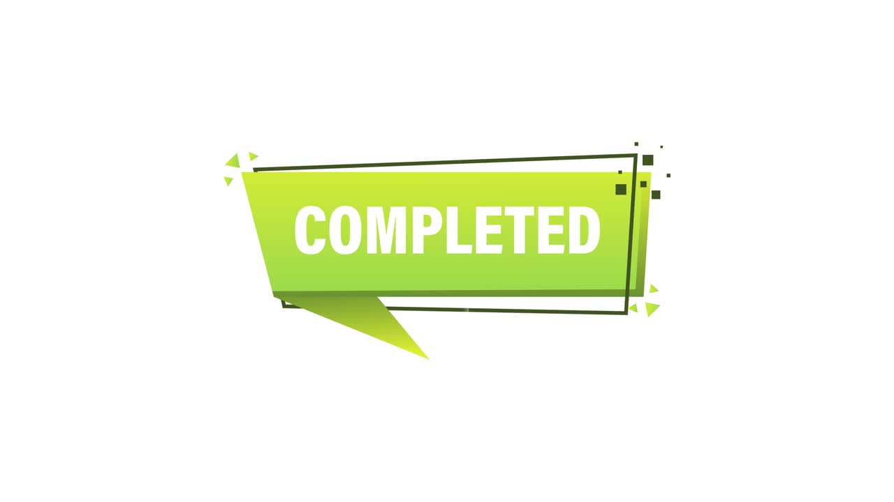 Completed in flat style on green background. Flat green icon. Motion graphics.