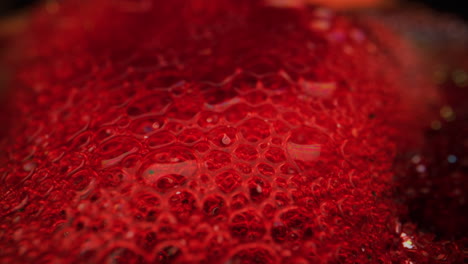 close-up view of a red liquid texture