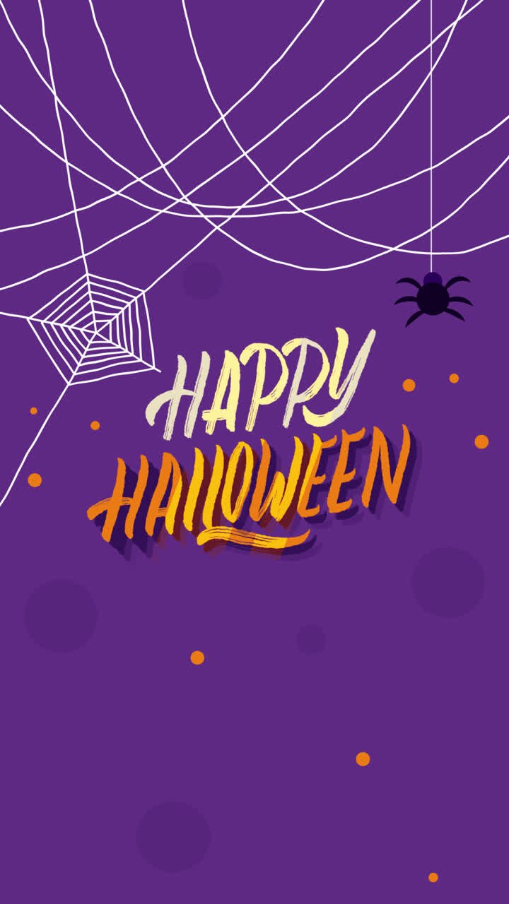 Happy Halloween Illustration with Spider Web