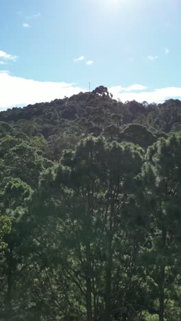 el dron se eleva en el exuberante bosque tropical revelando la ciudad colonial turística de santa lucía, honduras.