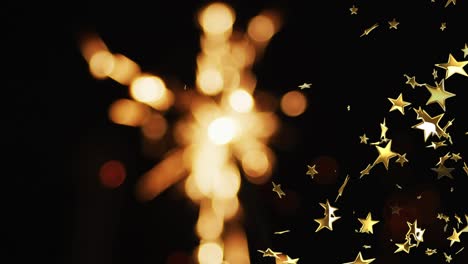 animación de centelleo y estrellas sobre fondo negro