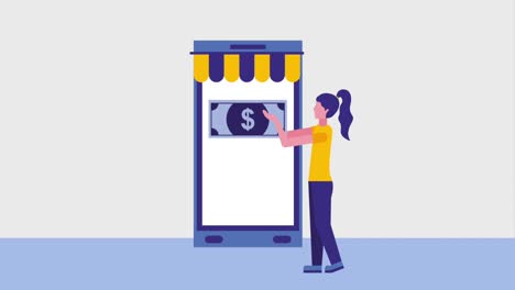 animación de compras en línea
