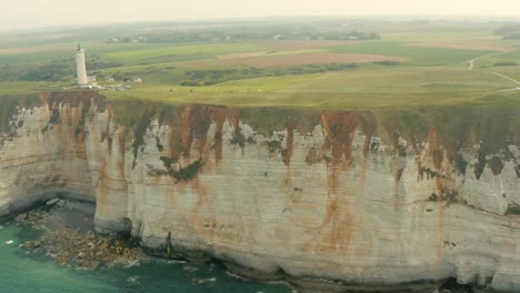 white cliffs on the coast in france