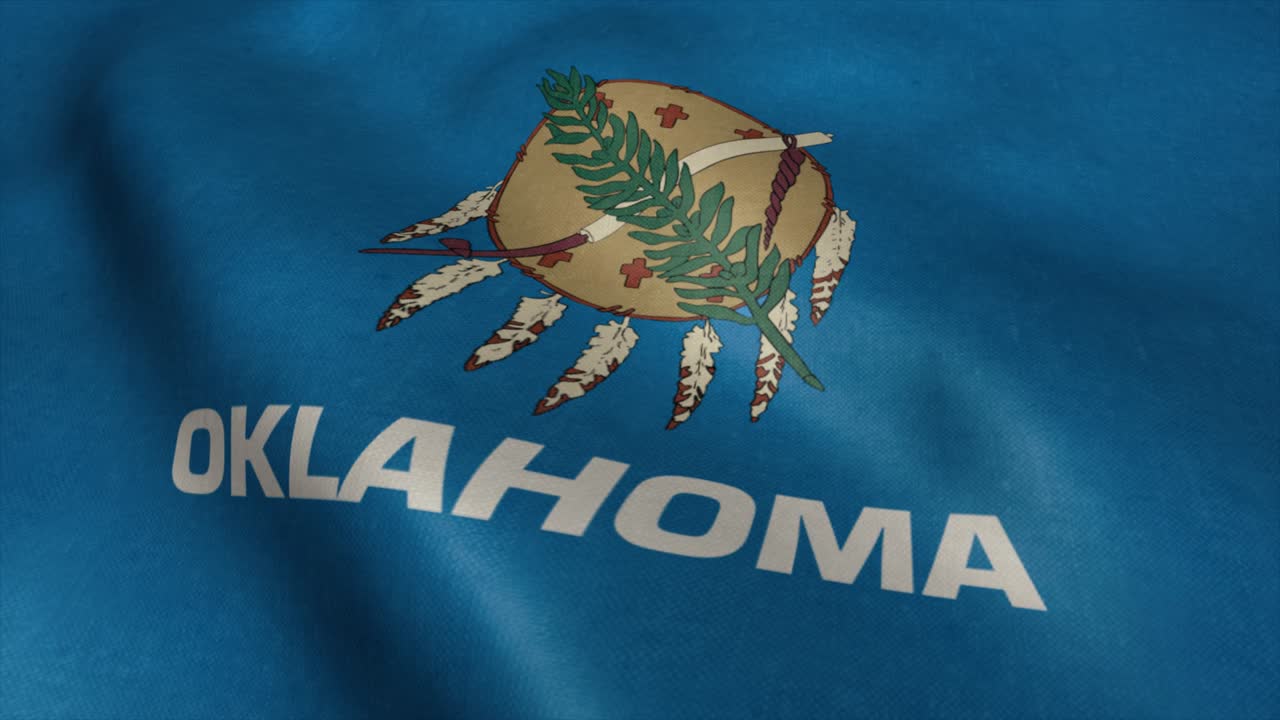 오클라호마의 발이 바람에 흔들리는 영상. 현실적인 미국 주 발 배경