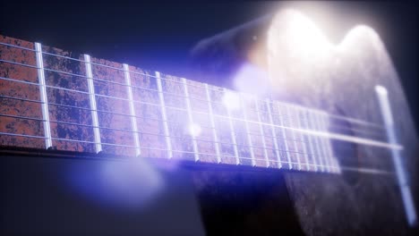 classic guitar on blue background