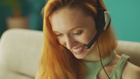 woman having video conference