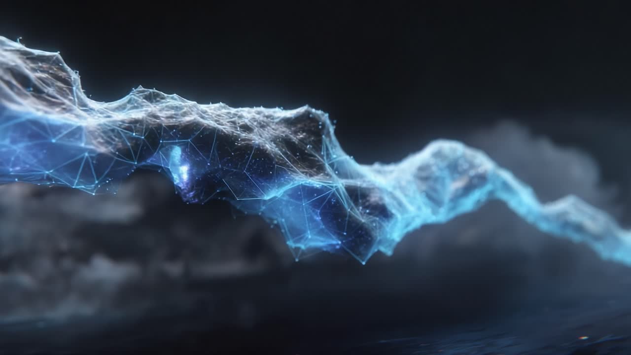 A Stunning Visualization of Dynamic Energy Flow: A Mesmerizing Abstract Representation of Light and Particles in Motion Against a Deep Space Background