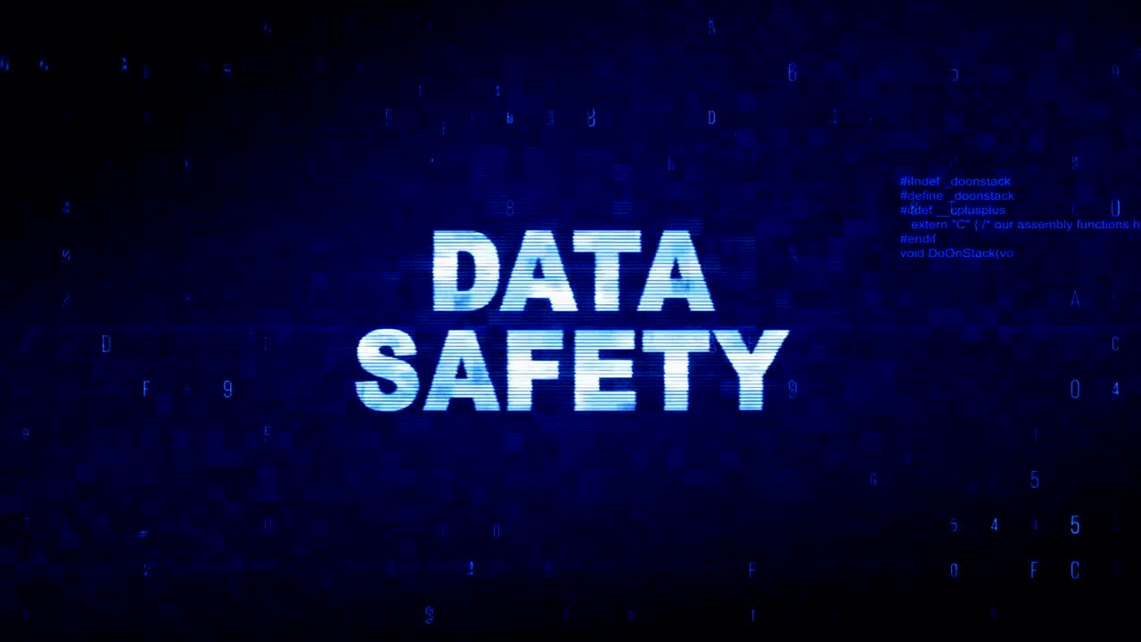 데이터 안전 텍스트 디지털 노이즈 트이치 글리치 왜곡 효과 오류 애니메이션