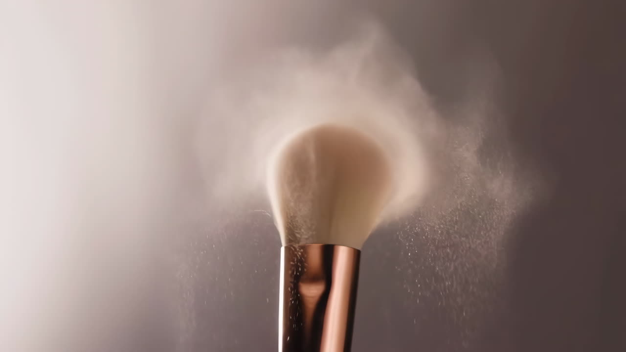 가루와 함께 메이크업 브러시