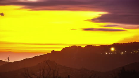 beautiful template with golden sky horizon and moving clouds