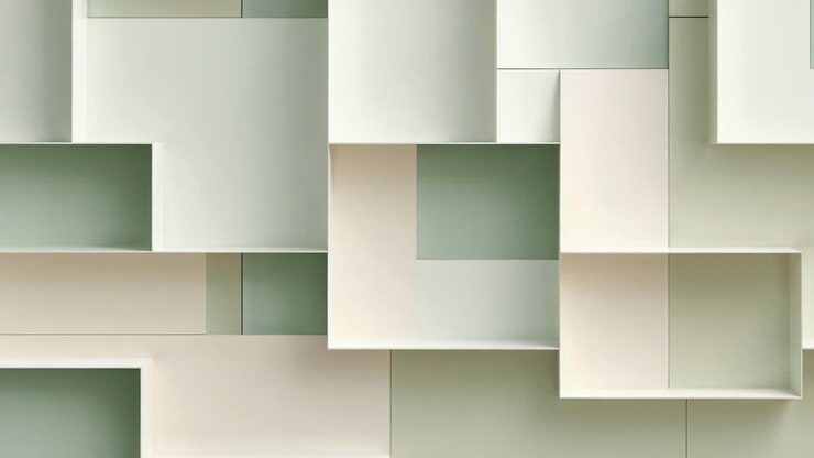 Abstract Geometric Pattern of Pastel Shelves