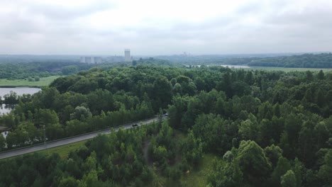 green reclaimed forested landscape of post-coal mining region aerial