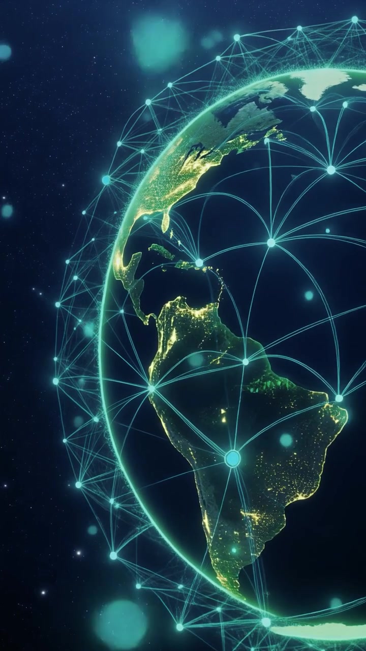 Globo digitale con connessioni di rete globali nello spazio