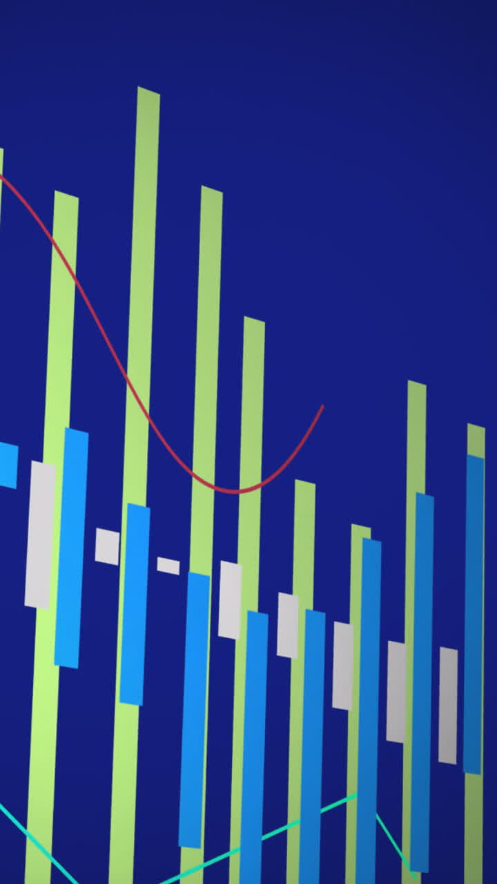 animación del procesamiento de datos sobre fondo azul