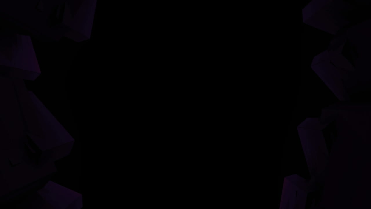 Animation of colourful lines and green tunnel on black background