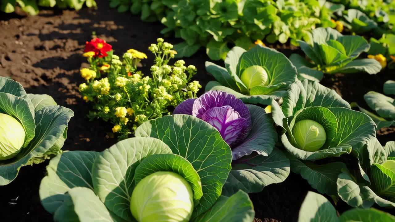 Cabbage Plants in a Garden