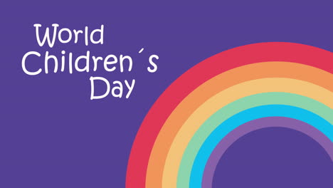 world childrens day lettering with rainbow