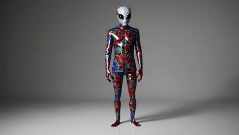 alien in floral costume