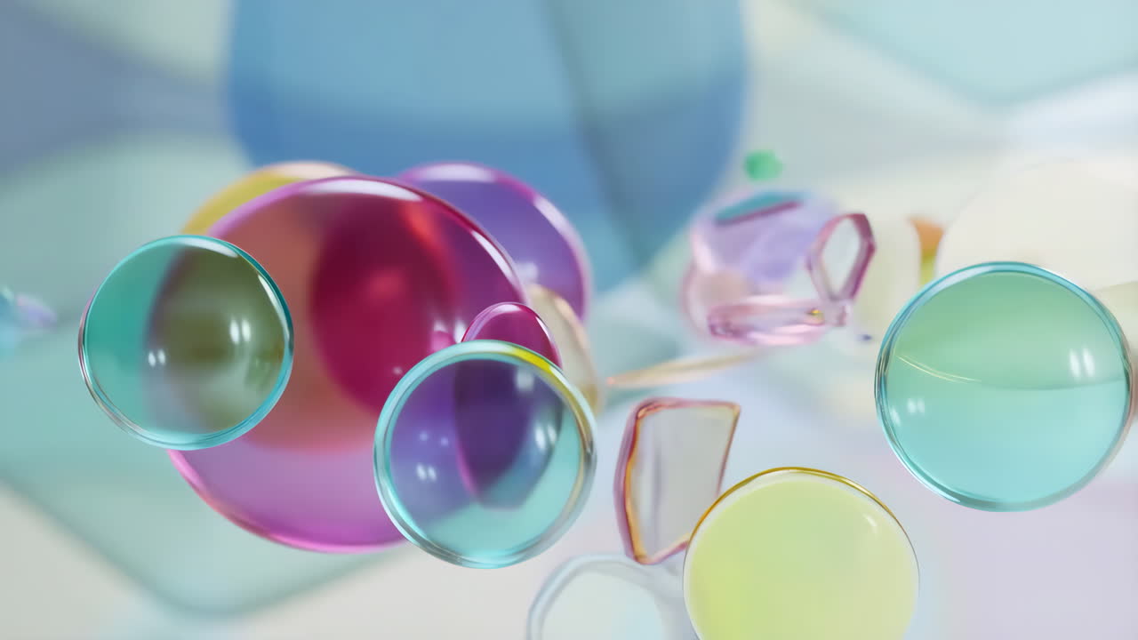 Vibrant Abstract Translucent Spheres and Bubbles