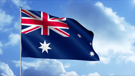 australian flag waving in the sky