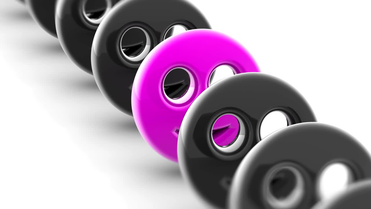 el icono de la sonrisa. las imágenes en bucle tienen resolución de 4k.