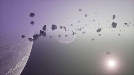 a large cluster of asteroids near an unknown planet