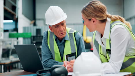 engineering team meeting in a factory