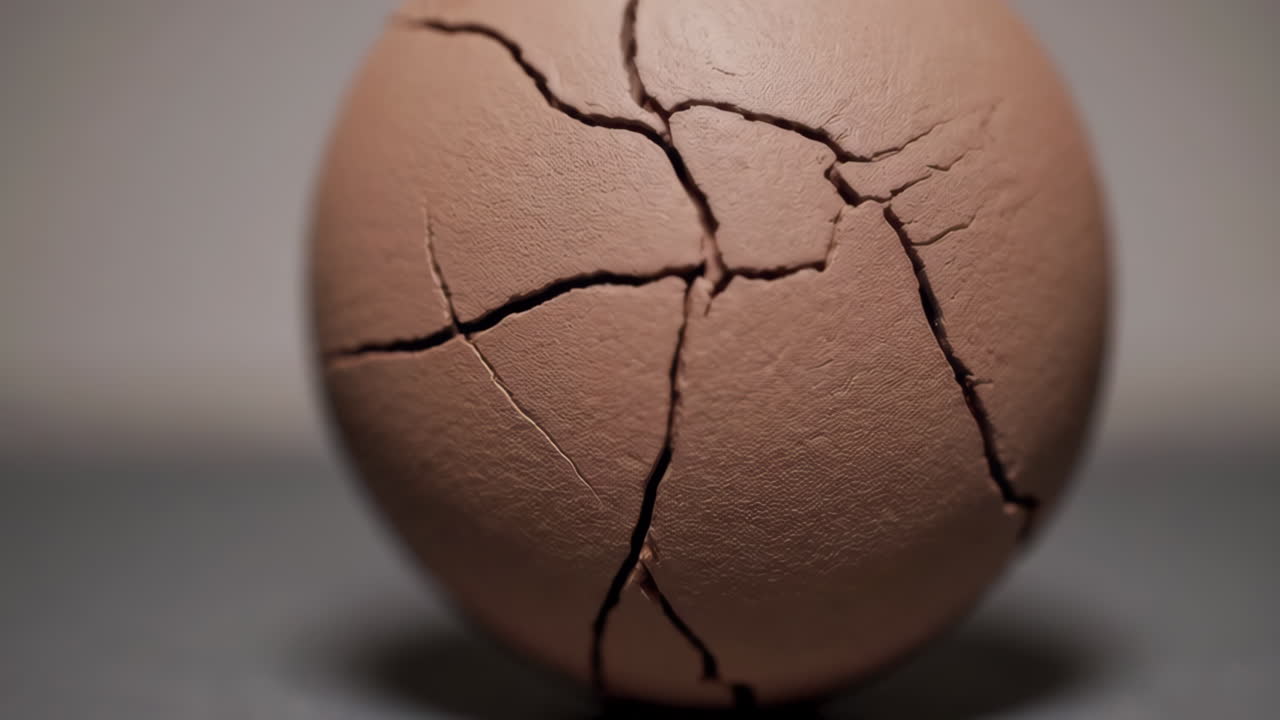 Cracked Egg on a Surface
