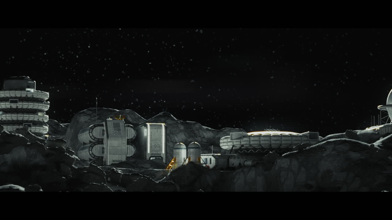 Moon surface with a lunar base