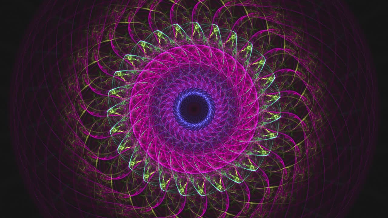 remolinos geométricos abstractos extra coloridos y mandala de líneas - túnel fractal de bucle sin fin