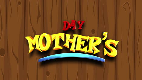 Cartoon-Mother-Day-text-on-wood