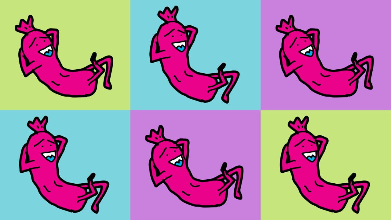 kids drawing pop art seamless background with theme of sausage