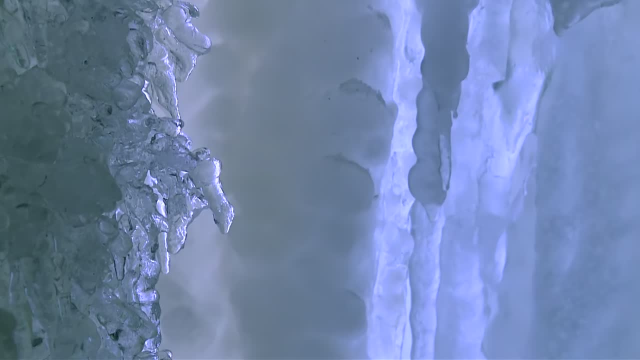 Close Up Of Glacier Ice In Eben Ice Caves, Michigan, United States