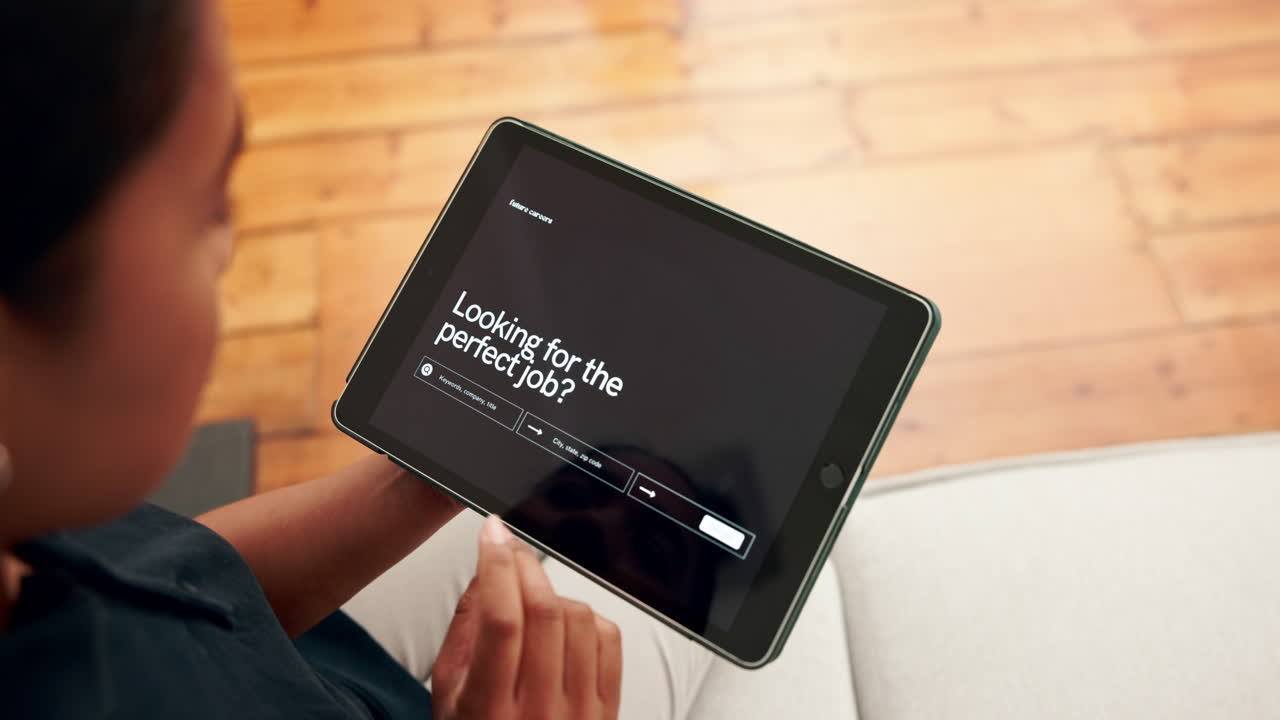 Job search on tablet