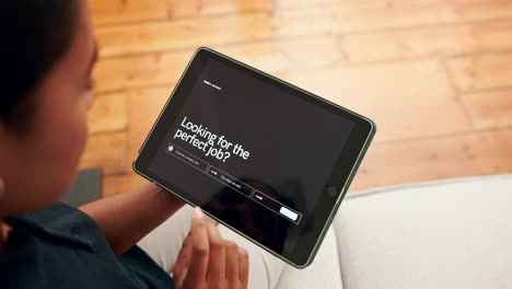 job search on tablet