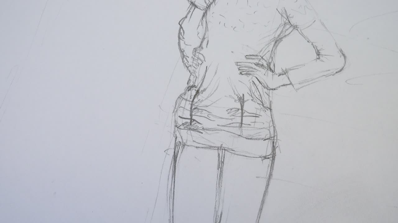 Dessin d'un portrait de la jeune fille