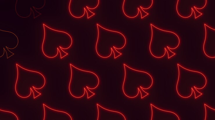 A striking seamless pattern featuring red hearts over a black backdrop. The hearts are in a diagonal arrangement, some overlapping, creating a dynamic feel with contrasting colors