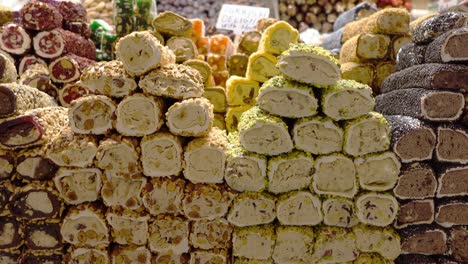 turkish delight stacks at a market