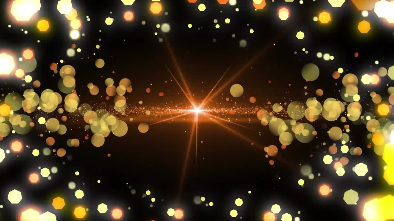 검은 바탕 위에서  ⁇ 박이는 크리스마스 요정 불빛의 애니메이션