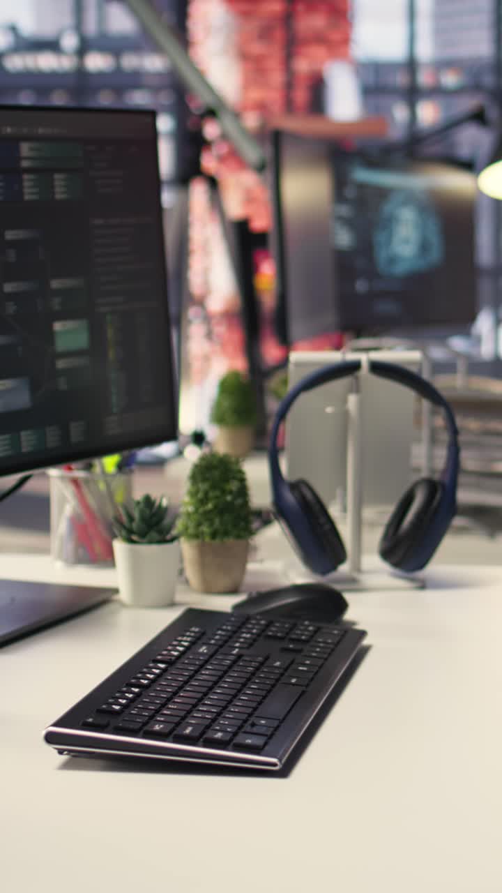Vertical Video Machine learning projects running on desktop filled with AI data