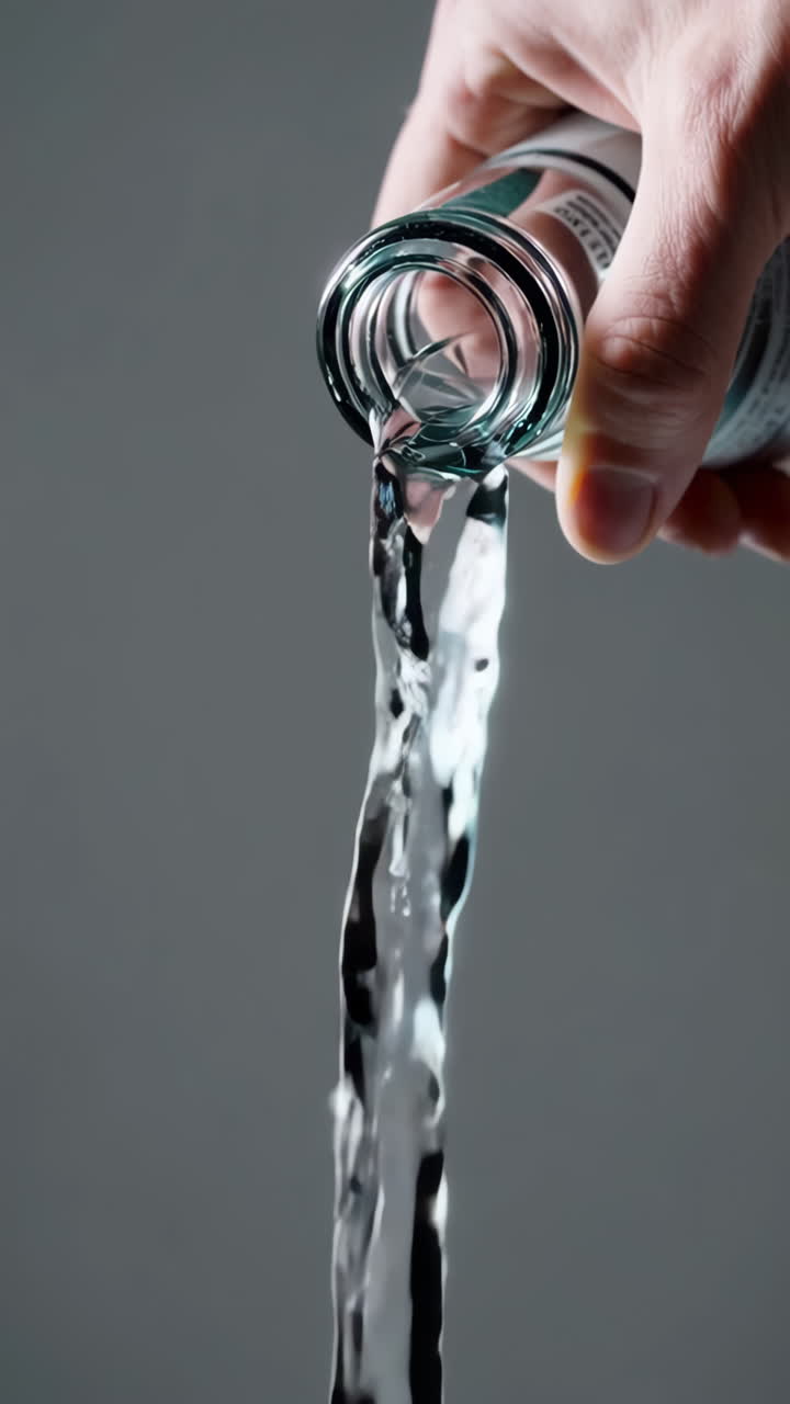 Water Pouring from Bottle