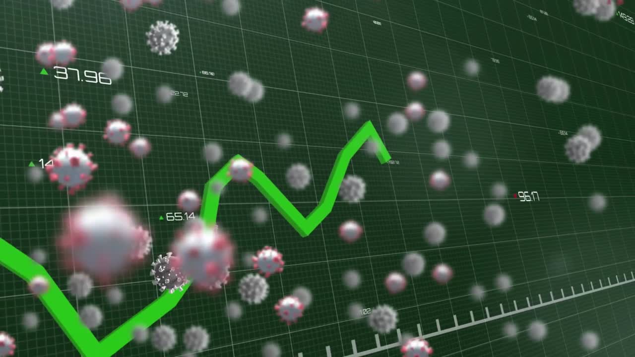 animación del procesamiento de datos sobre las células del virus