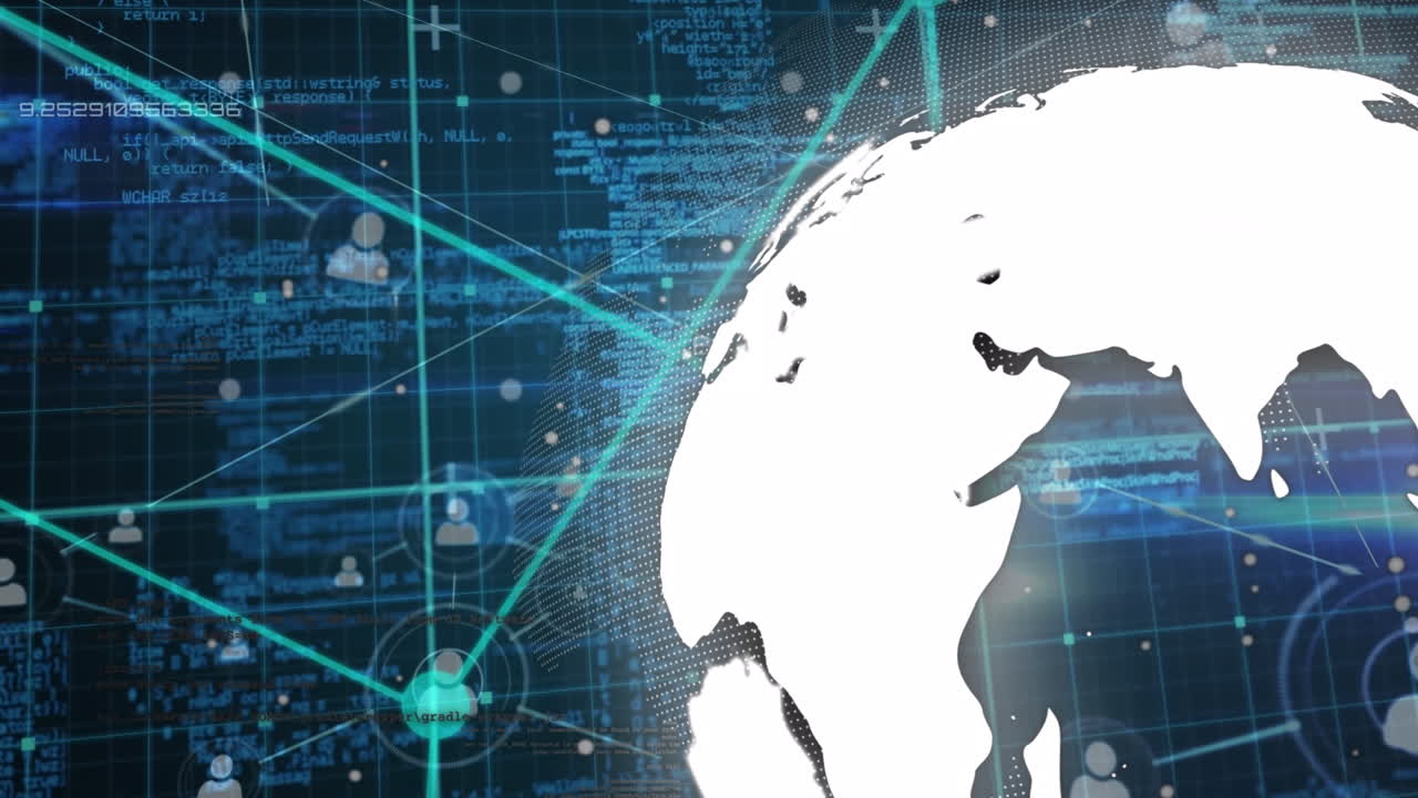 Animation of data processing over globe